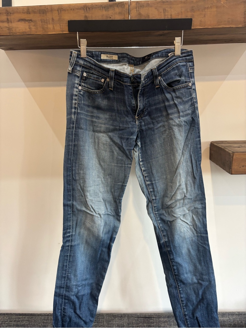 Ag Adriano Goldschmied Distressed Blue Skinny Jeans